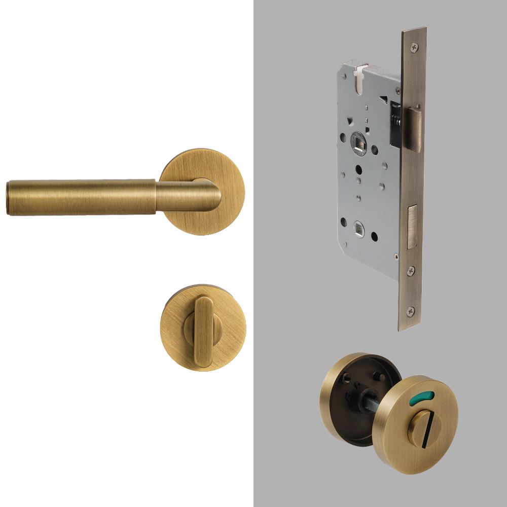 

Dooroom Латунный Замок для Ванной Комнаты Замок Конфиденциальности Замок для Двери с Идентификационной Меткой Ручка-Заглушка для Двери Ванной Комнаты Фурнитура Замки для Дверей