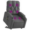 Electric Massage Recliner with Rising Function Dark Grey Fabric
