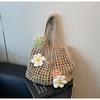Fashion hollow knitted bag women's small fresh flower woven bag versatile shoulder handbag summer mother and child bag