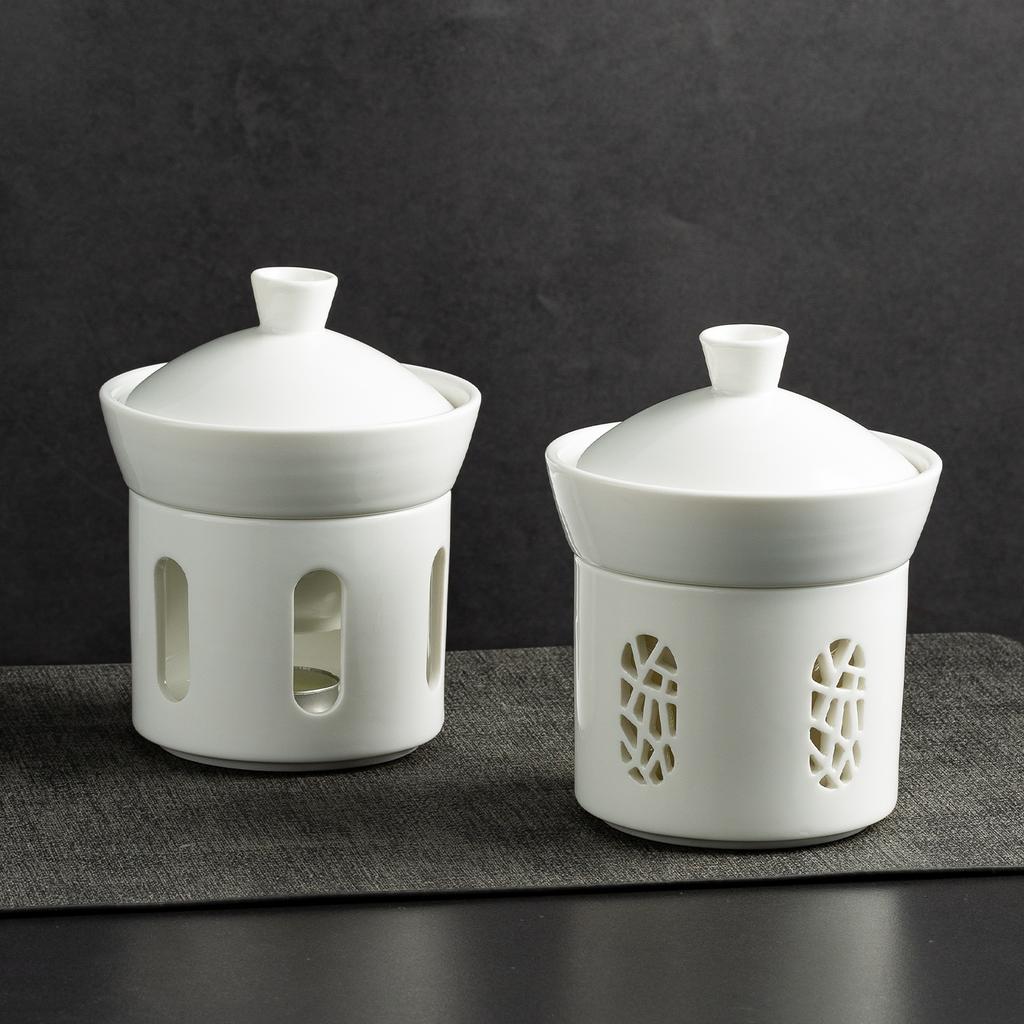 New Chinese-Style Stew Cup Restaurant Seat Soup Cup, One Person Serving, Liao Ginseng Abalone Bowl Cup, Ceramic Open Stove Candle Heating Tableware