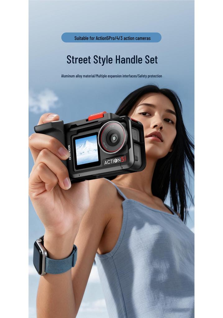 DJI Action 6/5pro/4/3 Street Shooting Rabbit Cage SP-A1 with Handle and Shutter