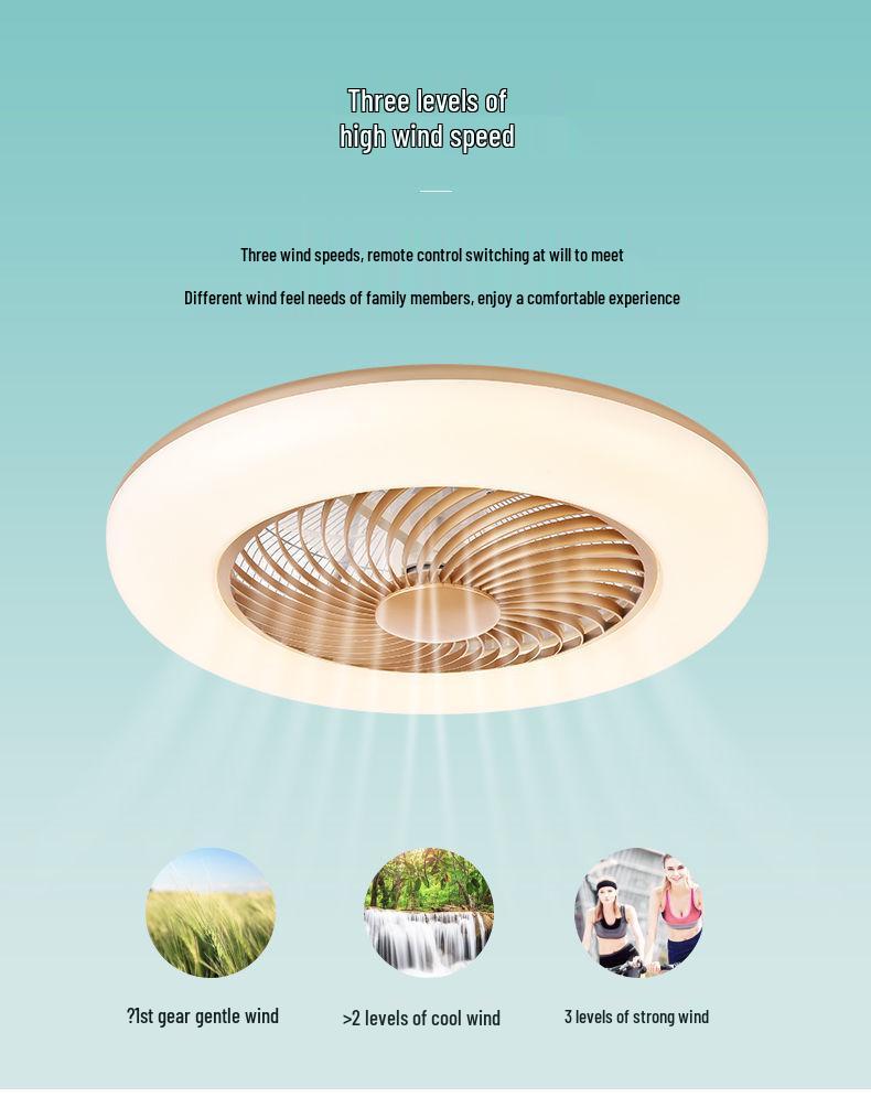 Ultra-thin Silent Ceiling Fan Light: Modern Invisible Chandelier for Bedroom, Living, and Dining Rooms