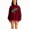 European Heavyweight Autumn Women's Trendy Hoodie - Casual Loose Fit, Hot Stamping, Long Sleeve, Mid-High Neck.