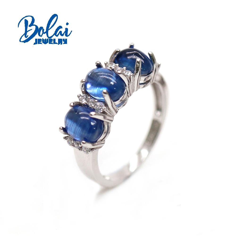 Přírodní kyanit oválný 5*7mm prsten náušnice sada šperků 925 mincovní stříbro jednoduché ženy denní nošení jemné šperky