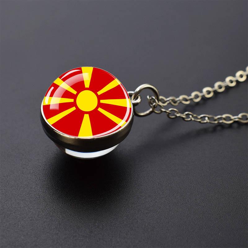 Countries Flag Glass Ball Necklace Russia France Spain UK Italy Poland Ukraine Flag Pendant Necklace Travel Gift