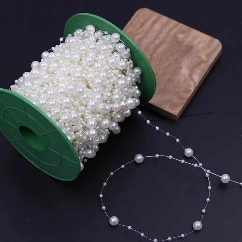 Faux Pearl Fringe Chain Artificial Pearls String DIY Handmade Jewelry Accessories Bridal Hair Accessories Bouquet Decor
