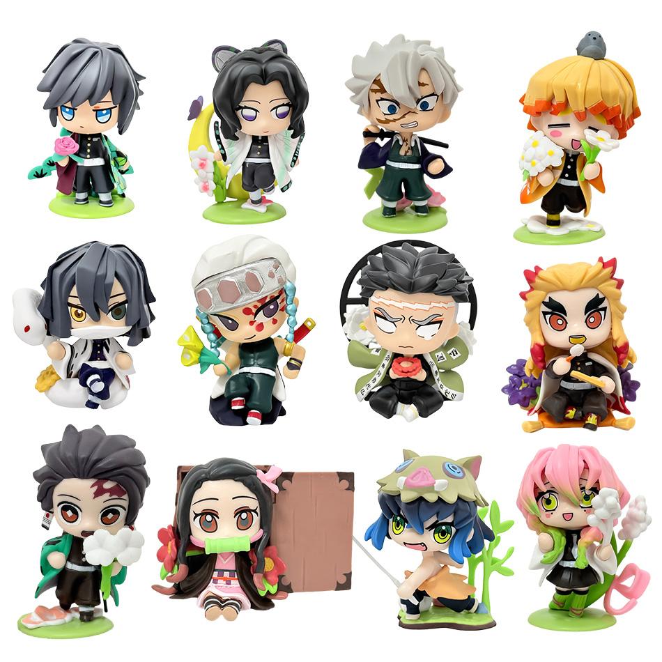 Anime Demon Slayer Tanjiro Kamado And Nezuko Blind Box PVC Figure Creative Cartoon Model Statue Christmas Birthday Surprise Gift