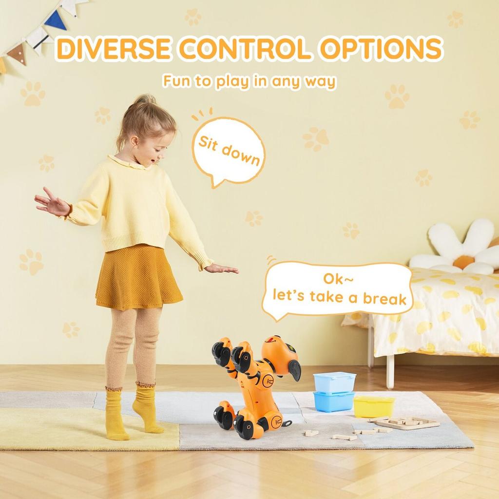 RC Roboter Hund Spielzeug Sprechend Tanzend Berührung & Stimme Fernbedienung Programmierbar