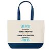 Tote Bag - PLANETEE - A Formidable Boss - Blue Background - Cotton 40x45 Cm - Large Size