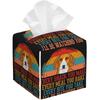 Black Cats Tissue Box Cover Square,Leather Tissue Holder with Bottom Belt,Waterproof Leather Facial Paper Organizer Tissue Box Cover for Home Office