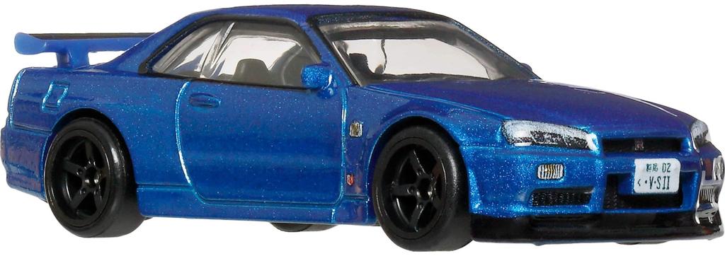 Hot Wheels Car Culture Timeless Icons Nissan Skyline II Vehicle Toy Diecast Car for Ages 3 and JBK92 GT-R V-Spec (BNR34) Up, Blue,