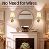American-Style Wireless RGB Wall Lamp with Remote Control and Fabric Shade for Bedside, Living Room, or Stairwell