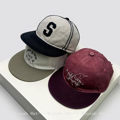 And Women Vintage Embroidered Letter Prints Unicorn Baseball Caps Sun Protection Personalized All-Match Flat Brim Peaked Hats Fashion Korean Style