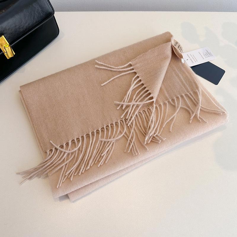 Tassel Color Matching Wool Scarf Double-sided Shawl Dual-purpose Couple Outer Warm Scarf Winter
