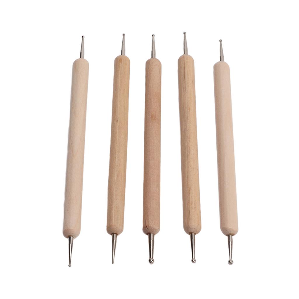 5 st Dubbelsidiga Spårnings- och Prickningsverktyg med Fast Grepp DIY Graveringsverktygsset för Att Göra Lerskulptur