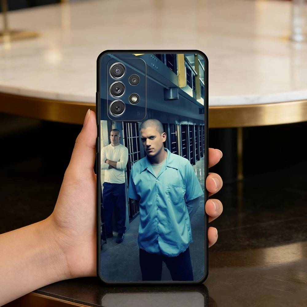 Movie P-Prison B-Break Soft Silicone Black Cover Phone Case For Samsung Galaxy A73,A72,A71,A70,A53,A52,A51