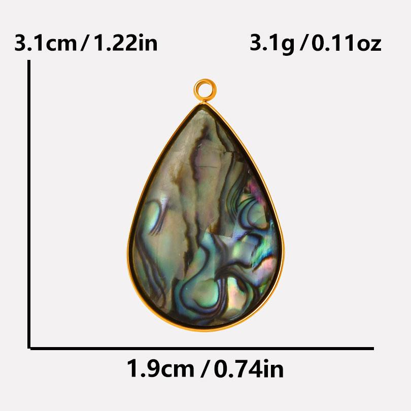 6pcs Real Natural Abalone Shell Geometric Charm Stainless Steel Charms For Jewelry Making Supplies Ocean Pendants DIY Materials
