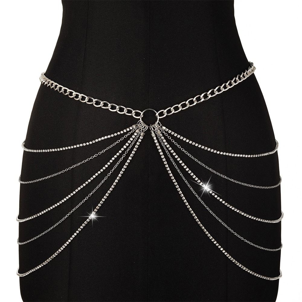 All-match Crystal Korean Body Chain Metal Waist Belts Waist Corset Chain Belts Women Waist Chain