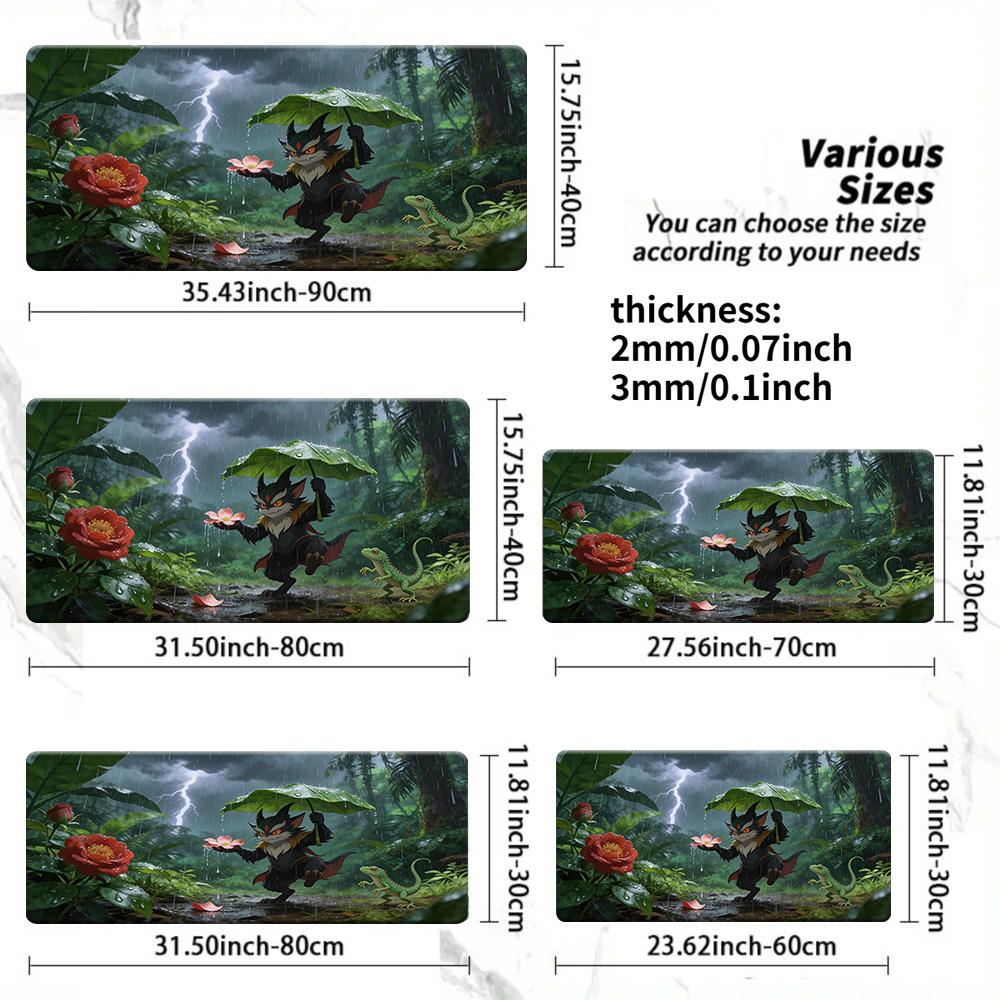 Pikachu vs Lucario Battle TCG Playmat NonSlip Washable Desk Mat 40x80x0.2cm