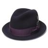 Short Brimmed Butterfly Webbing Decorated Pure Wool Fedora Top Hat