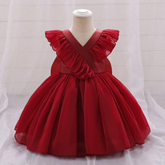 Girls' Formal Princess Dress - Floral Lace Mesh with Flower Detail, Ideal for Weddings