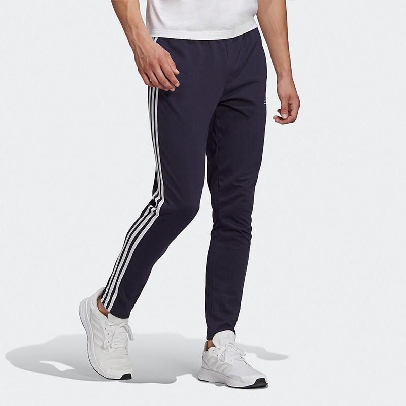 Adidas Casual Sports Side Stripe Elastic Waist Long Pants Men Bottoms Legend-Ink-Blue GK8997