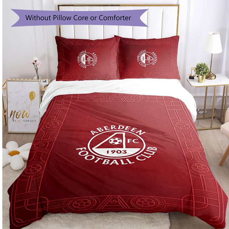 Set Biancheria da Letto Stampato Aberdeen FC 3 Pezzi Copripiumino Traspirante con Federe Biancheria da Letto Decorativa per Camera da Letto Casa