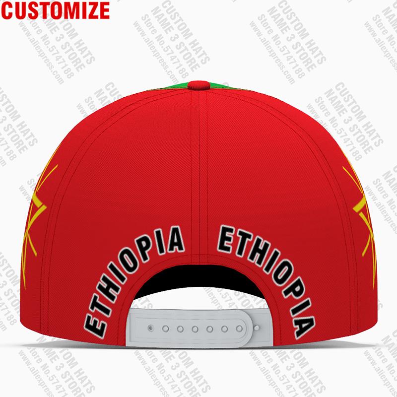 Ethiopia Baseball Cap Free 3D Custom Made Name Number Team Logo Et Hat Eth Country Travel Ethiopian Amharic Nation Flag Headgear