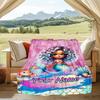 1PC Custom Name Mermaid Fantasy Cover Outdooor Flannel Blankets Patterns Throw Blanket All-Season Soft Gift for Couch, Bed, Camping Gifts