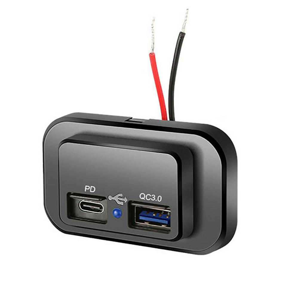36W QC3.0 Dual USB Car Charger Smart Car Phone Charger Boats RV Modification USB Accessories Without Punching