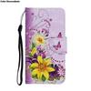 Painted Leather Case for Redmi Note 10 10S 11 11S Pro 5G 10C 8T Flip Wallet Card Slot Holder Phone Book Cover Flower Cat