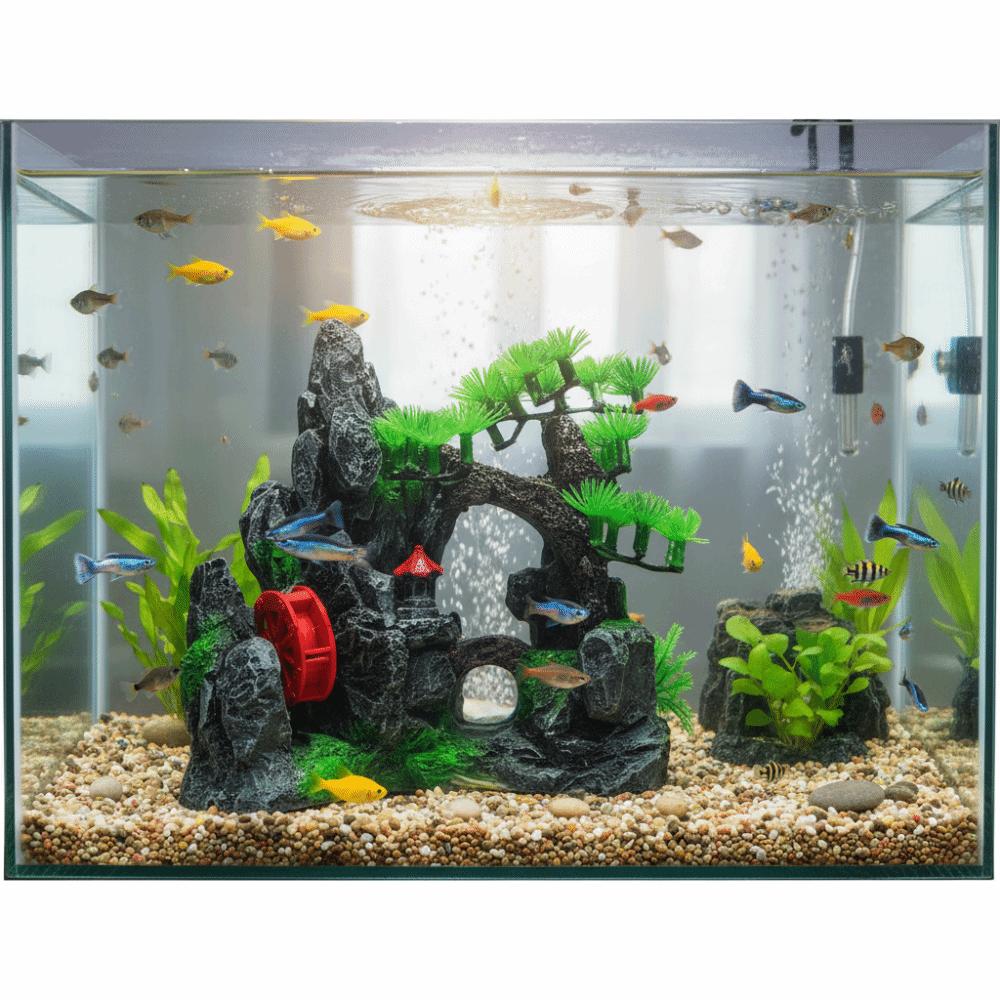 Creative Simulation Fish Tank Ornament Resin Natural Look Rockery Statue Retro Artificial Aquariums Statue Landscaping