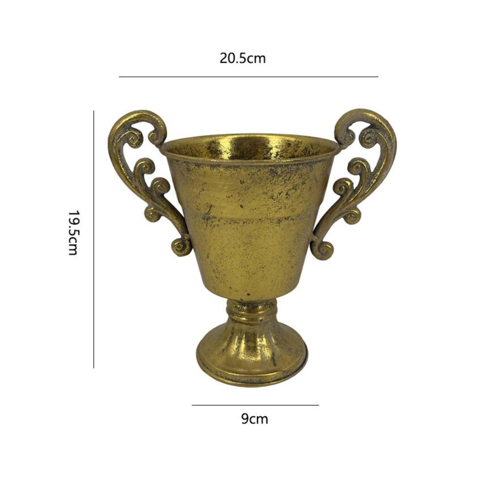 Pedestal Planter Open Top Design Ornate Metal Vase with Base for Tabletop Display, Dining