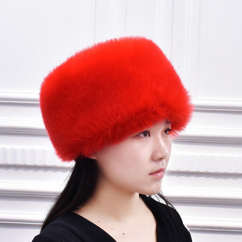 Winter Mink Cotton Hat for Men and Women Fox Fur Hat Imitation Rabbit Fur Thick Warm Dome Mongolian Hat