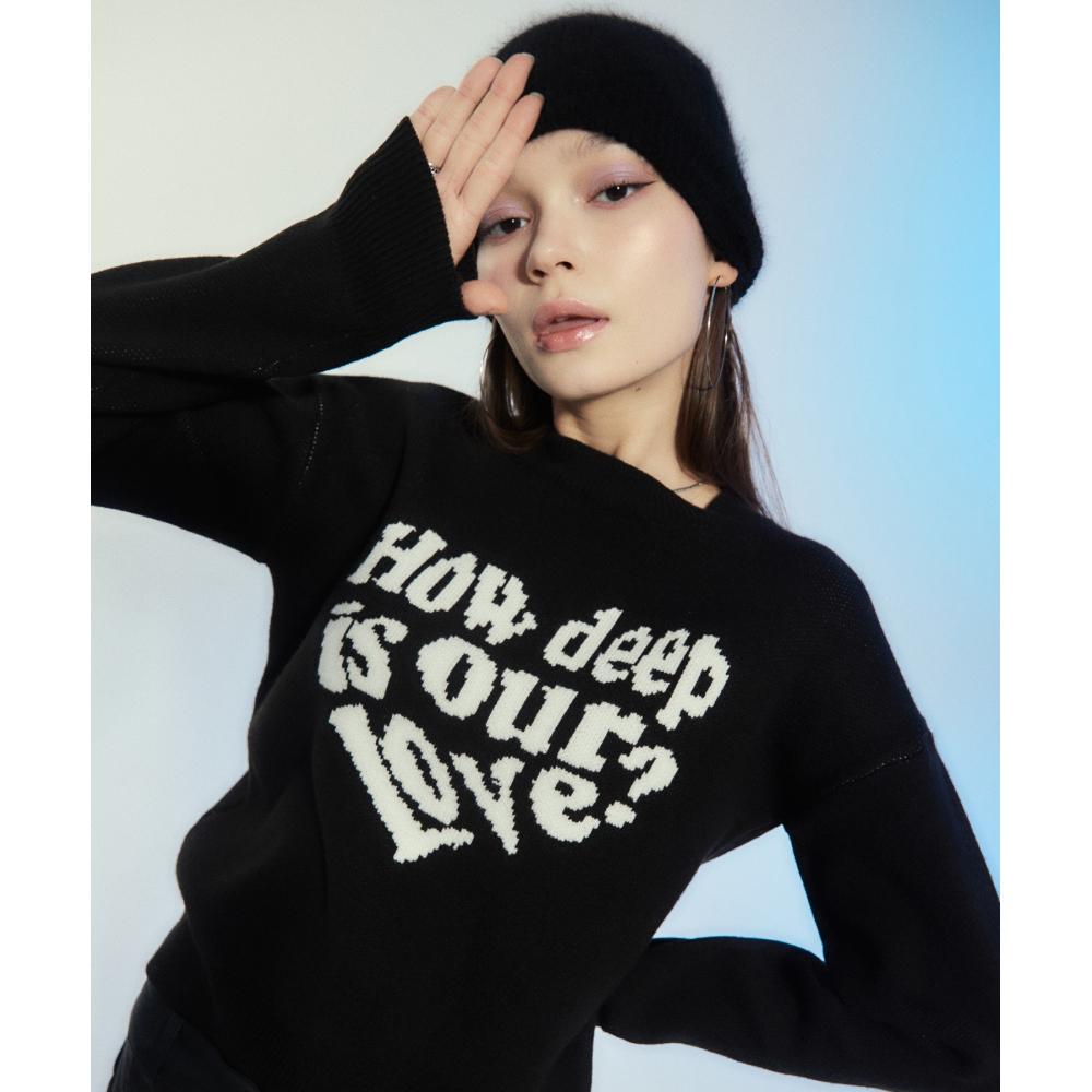 

LUV IS TRUE OW LOVE KNITBLACK
