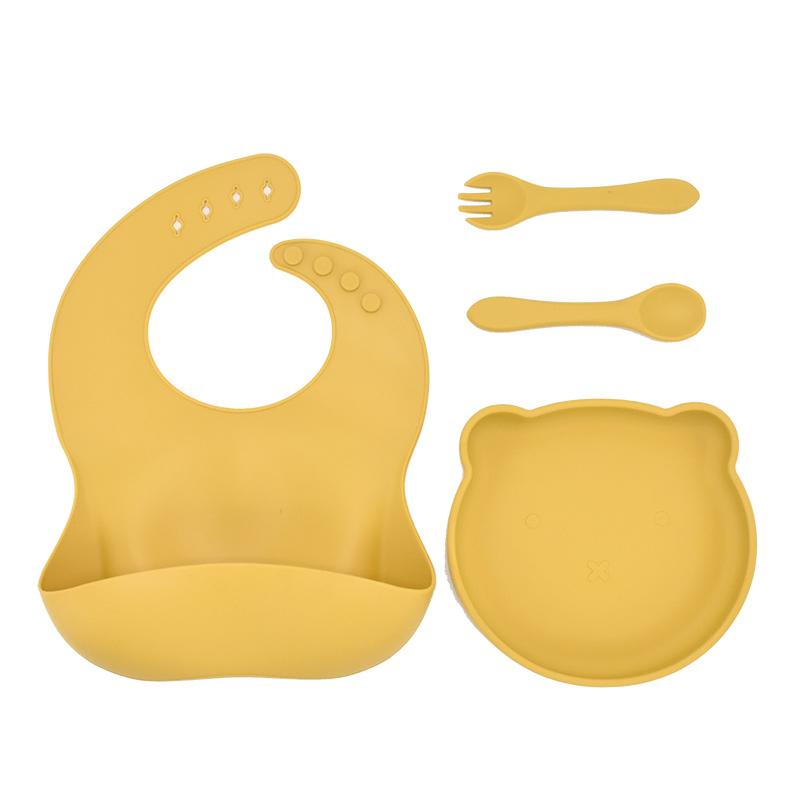 Baby-Silikon-Speiseteller mit Saugnapf, Bärenform, Babyfütterung, Geschirr, Küche, Kinder, Trainingsgeschirr, Teller, Schüssel, BPA-frei