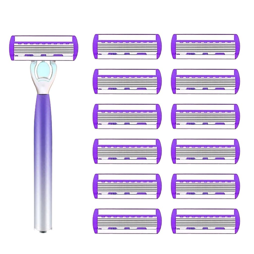 Razor Classic 6 Edge Safety Razor for Mens Shaving&Womens Hair Removal 27 Shaving Blades Manual Shaver Safety Razor