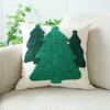 Chenille Embroidered Christmas Tree Pillowcase - Festive Cushion Cover for Sofa and Bed Decor.
