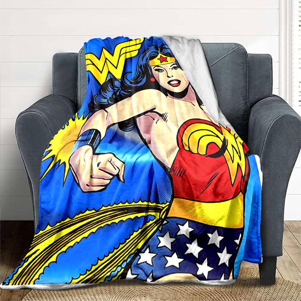 

1pc Wonder Woman, Superhero Blanket Polyester Fiber, All Season Comfort for Sofa, Bed, Office, Car, Camping Ideal Home Decor & Gift, Office Comfort 80x120cm