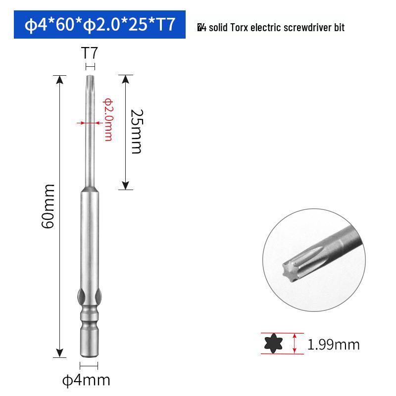 4mm Torx Hex Star-Shaped Electric Screwdriver Bit Head