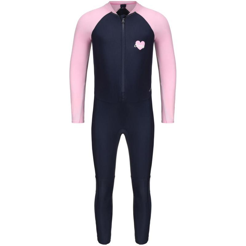 

DECATHLON UV Комбинезон для плавания 100 Удобный и приятный к коже Универсальная детская одежда для плавания Темно-синий / Светло-кристально-розовый Детский стиль 10-11Y