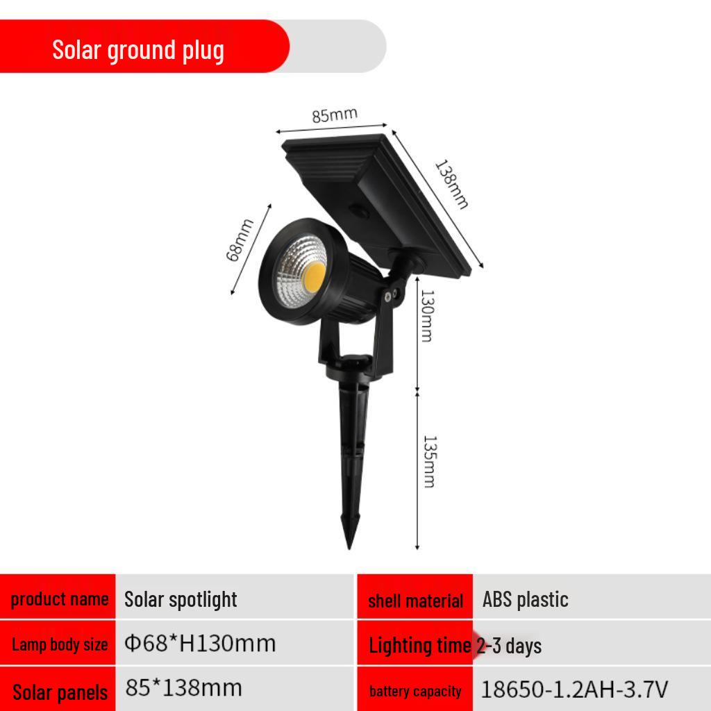 Outdoor Solar-Powered Waterproof High Brightness Lawn and Garden Spotlight