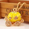 Colorful Unisex Key Chain Pumpkin Carriage Car Key Crystal Pendant For Every Occasion