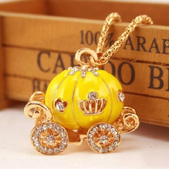Colorful Unisex Key Chain Pumpkin Carriage Car Key Crystal Pendant For Every Occasion