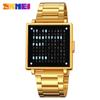 Personalized and Creative Men's Watch Steel Belt Led Electronic Watch Square Electronic Watch Casual Watch