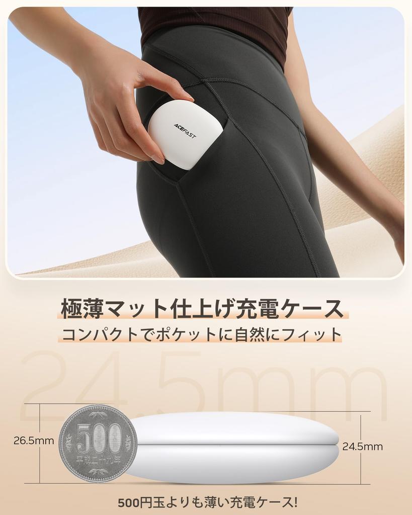 ACEFAST Open Ear Earphones, Bluetooth 5.4, Doesn't Block Your Ears, Completely Earphones, Type C, Air Conduction, ACEFIT Air White