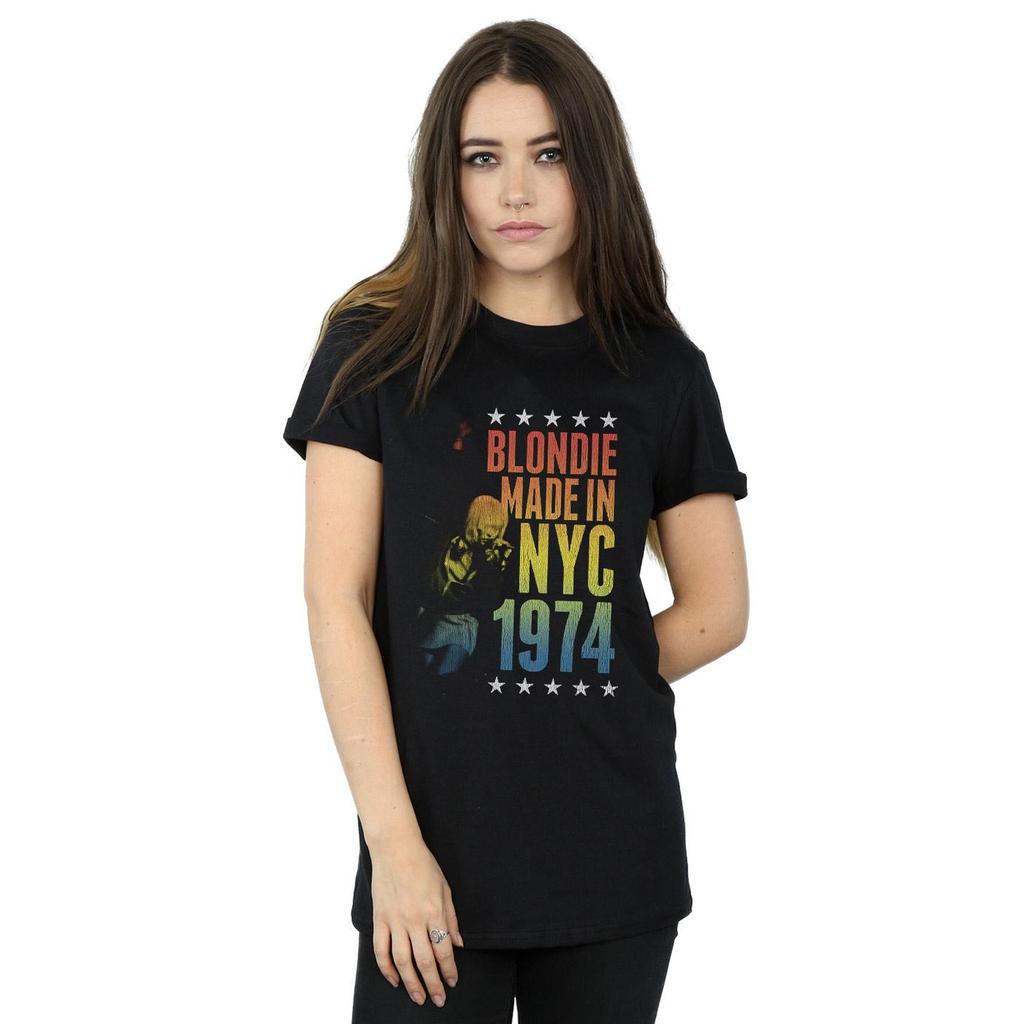 Blondie Womens/Ladies Rainbow NYC Cotton Boyfriend T-Shirt