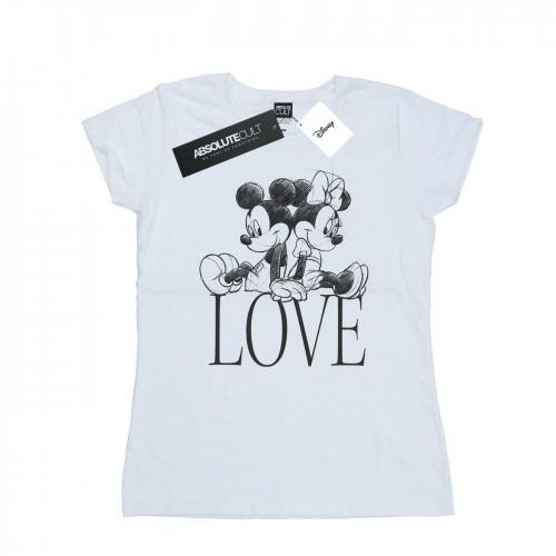 Disney Womens/Ladies Mickey And Minnie Mouse Love Cotton T-Shirt
