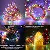 20m Copper 200led Wire String Light 2v Micro Wire Light Waterproof Outdoor