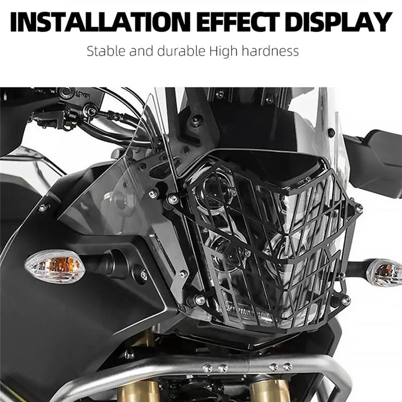 For Tenere 700 T7 T700 XTZ700 XTZ690 -2024 Headlight Guard Grille Cover Kit Head Lamp Protection-A87Q